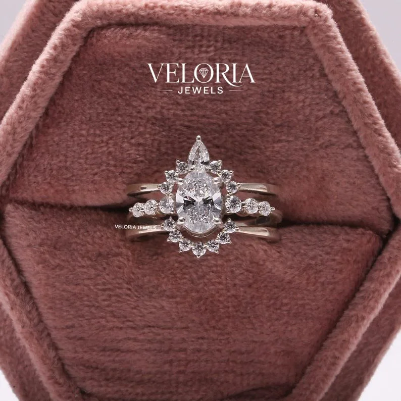 Pear Ring with Crown Band — view 3