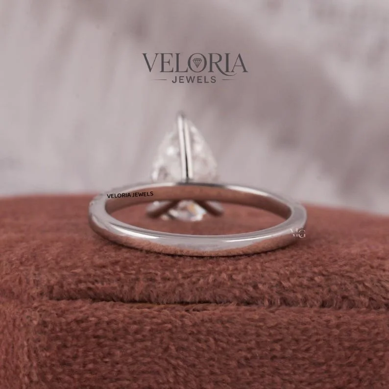 Pear Solitaire Ring — view 3