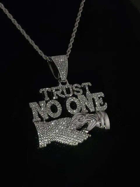 Iced Out "Trust No One" Pendant