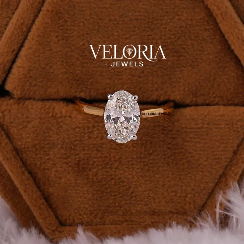 Oval Solitaire in Yellow Gold — view 6
