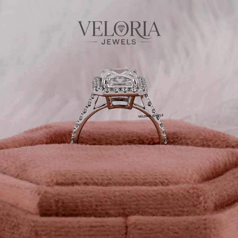 Radiant Cut Halo Ring — view 3