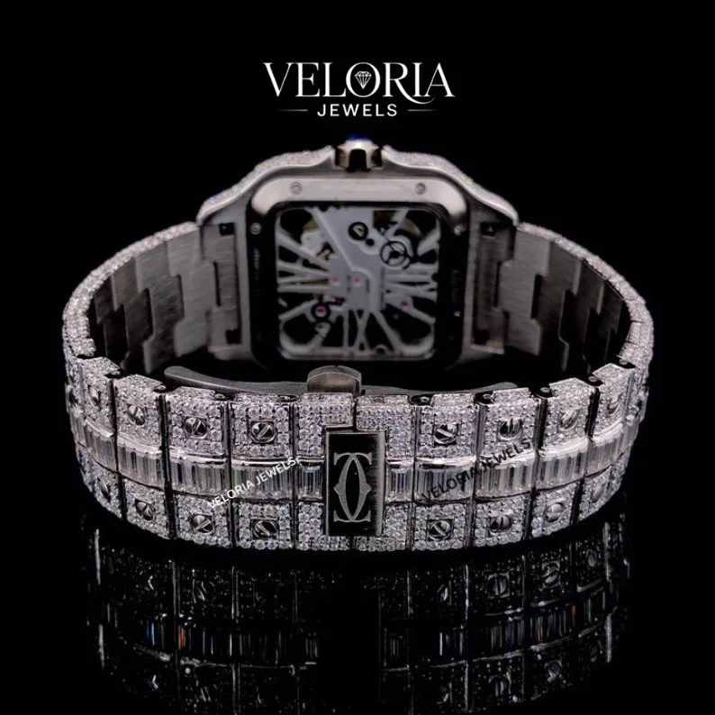 Iced Skeleton Watch, Black Dial — view 4