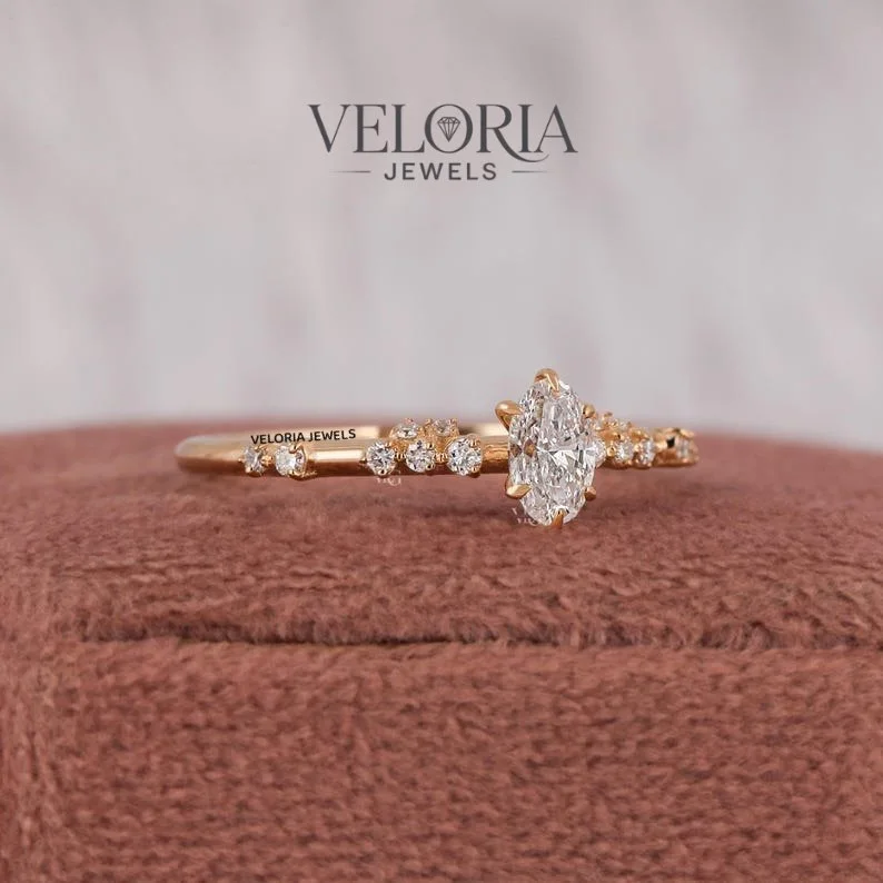 Oval Ring on a Vintage Gold Band — view 5