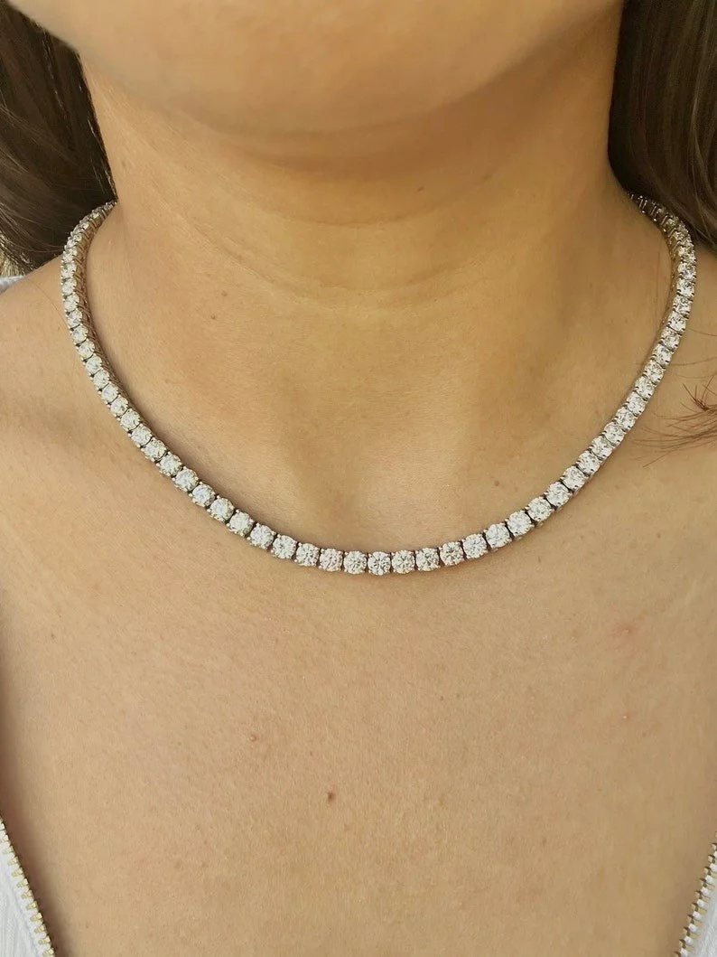 25 Carat Diamond Tennis Necklace — view 3