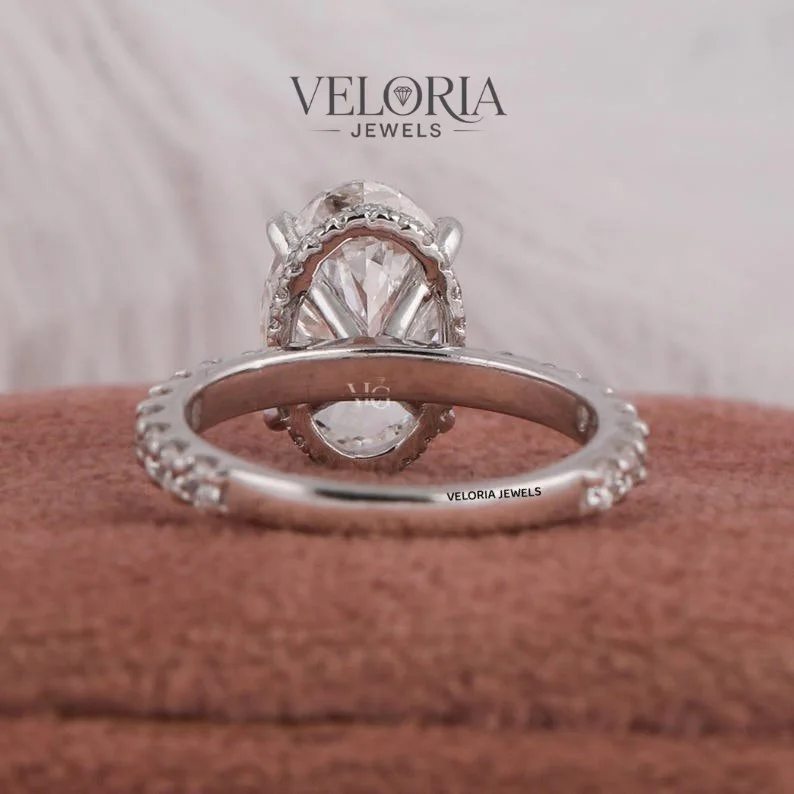 Oval Pavé Engagement Ring — view 4
