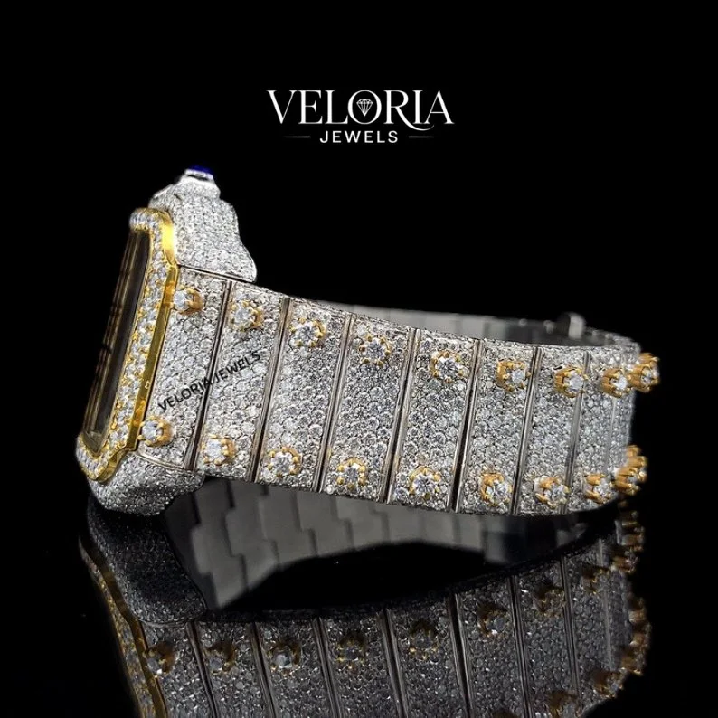 Iced Rose-Tone Square Watch — view 2