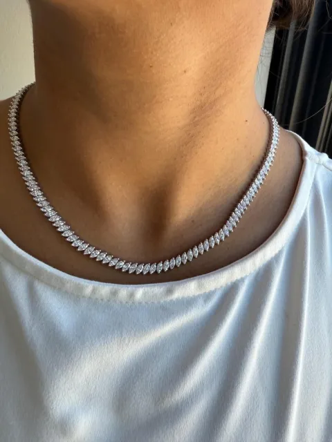 Marquise Diamond Tennis Necklace