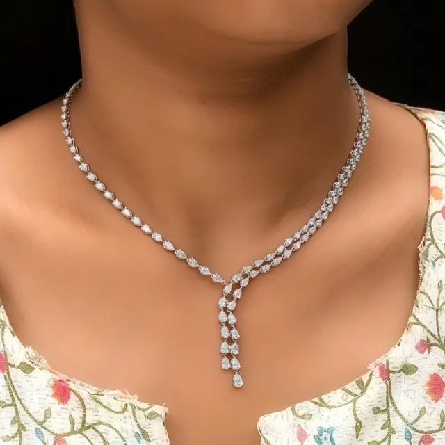 6.20 Carat Lab-Grown Diamond Lariat Necklace