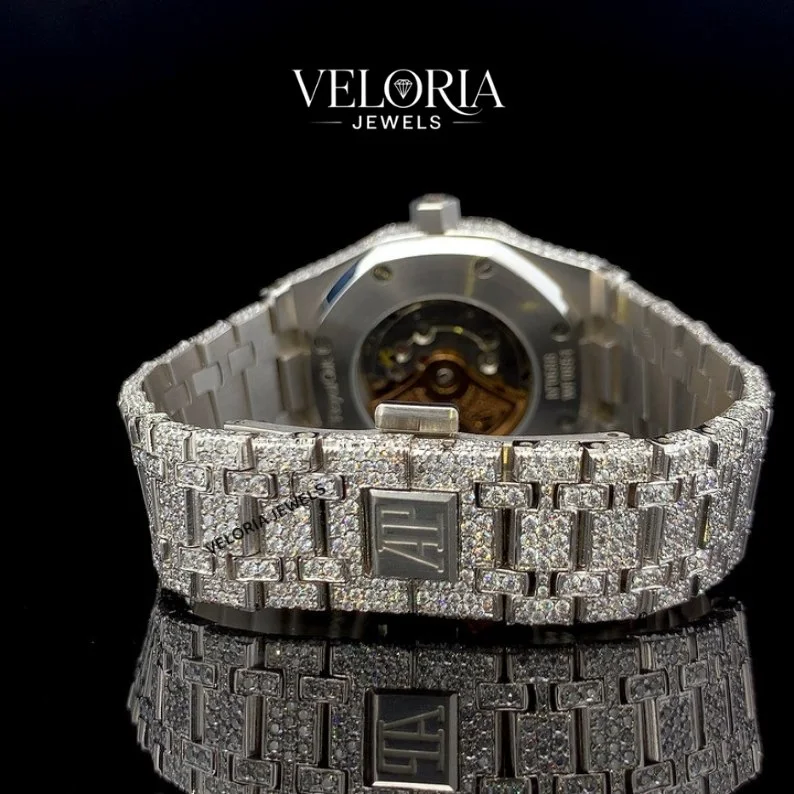 Iced Octagon Watch, Black Indexes — view 3