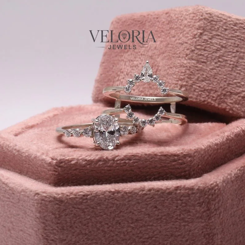 Pear Ring with Crown Band — view 2
