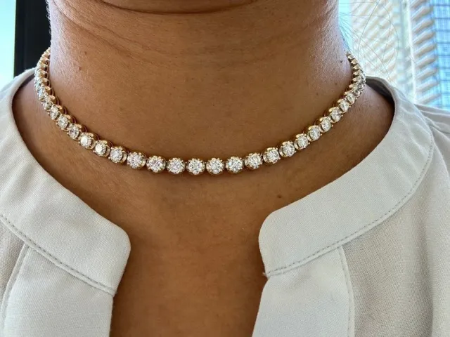Crown Diamond Tennis Necklace