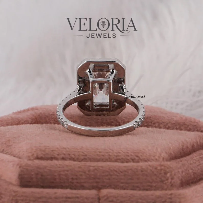 Radiant Cut Halo Ring — view 4