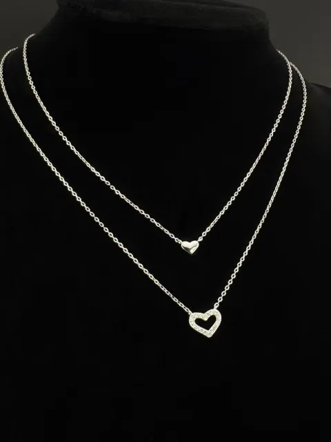Double-Layer Heart Pendant Necklace