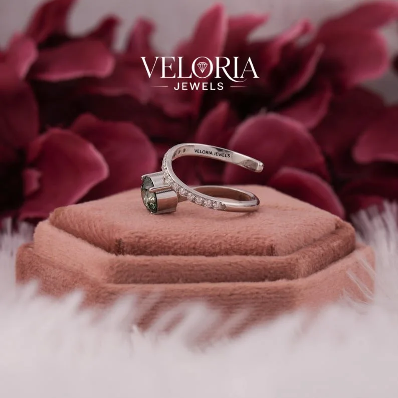 Green Stone Bypass Ring — view 3