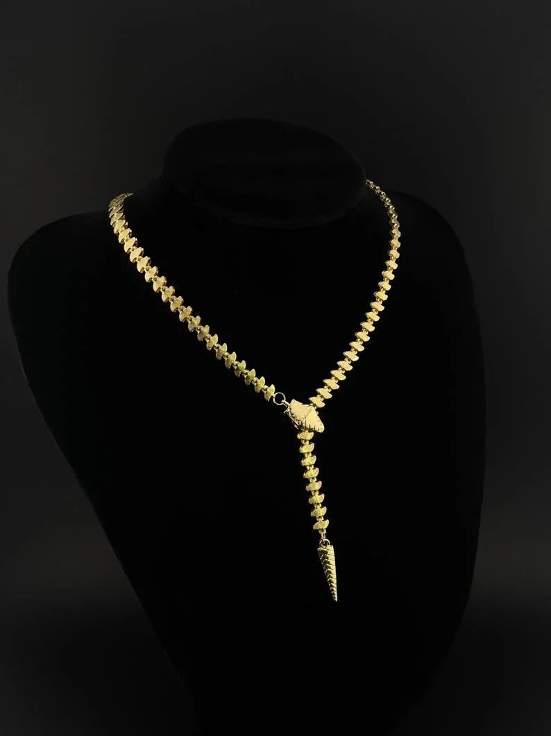Gold Serpent Necklace — view 2