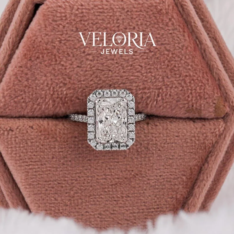 Radiant Cut Halo Ring — view 5