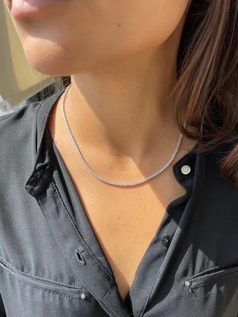 White Gold Diamond Tennis Necklace