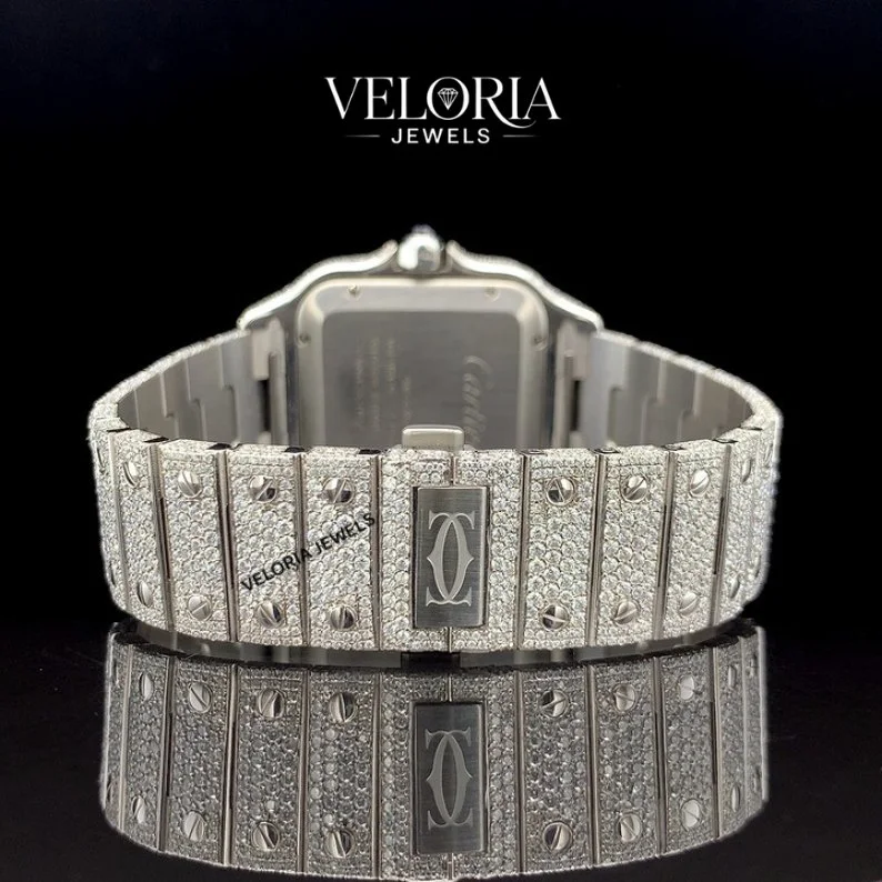 Iced Square Watch, Roman Dial — view 3