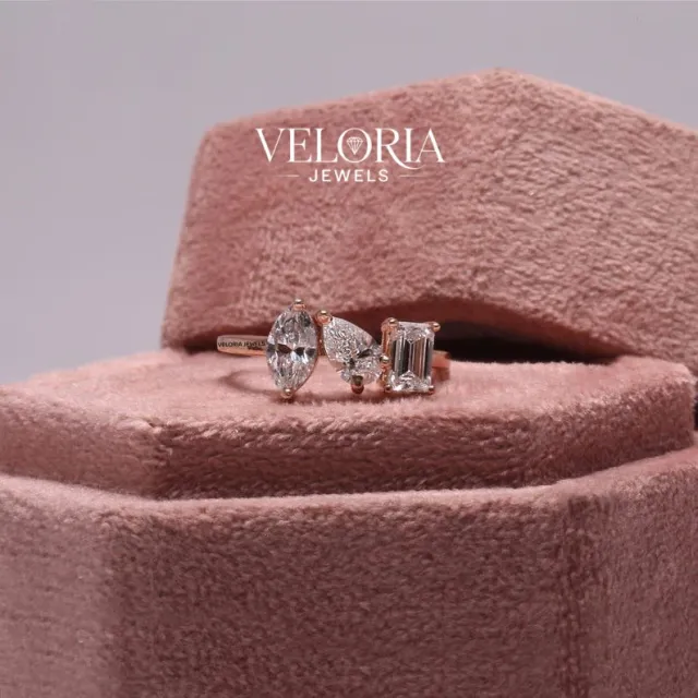 Toi et Moi Pear and Marquise Ring