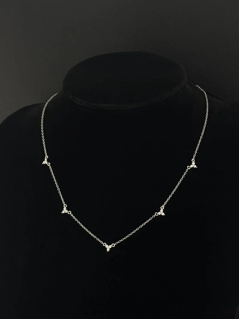 Sterling Silver Clover Necklace — view 2