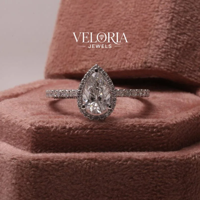Pear Halo Ring — view 5