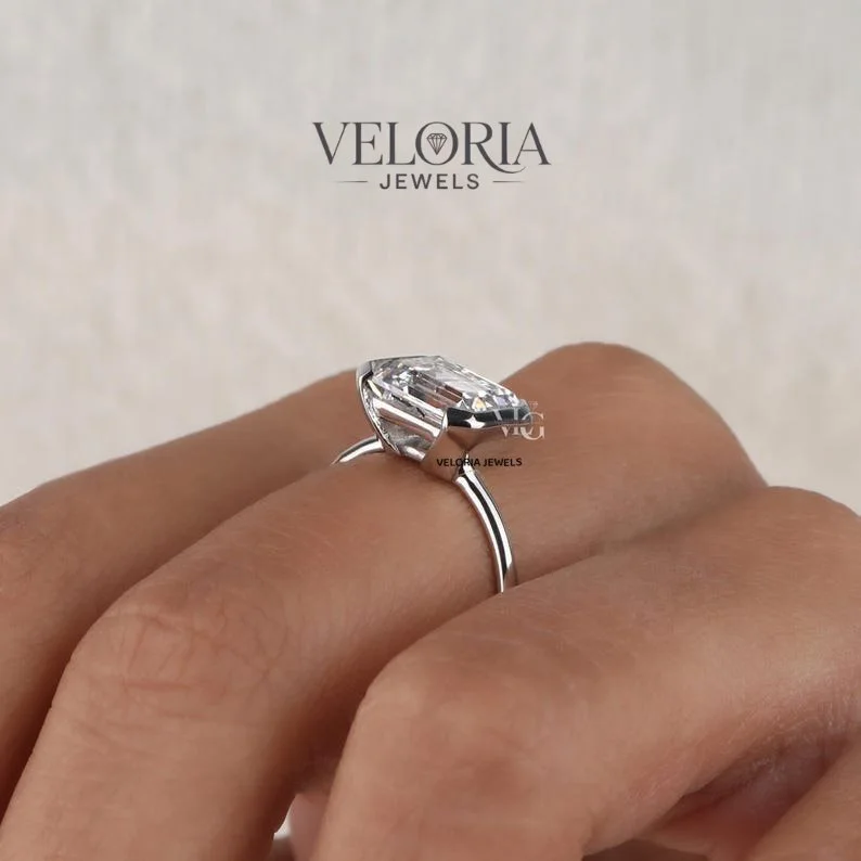 Emerald Cut Solitaire Ring — view 2