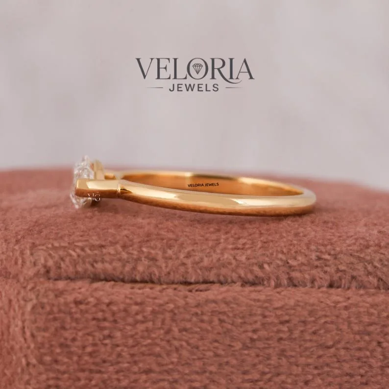 East-West Marquise Ring in Yellow Gold — view 3