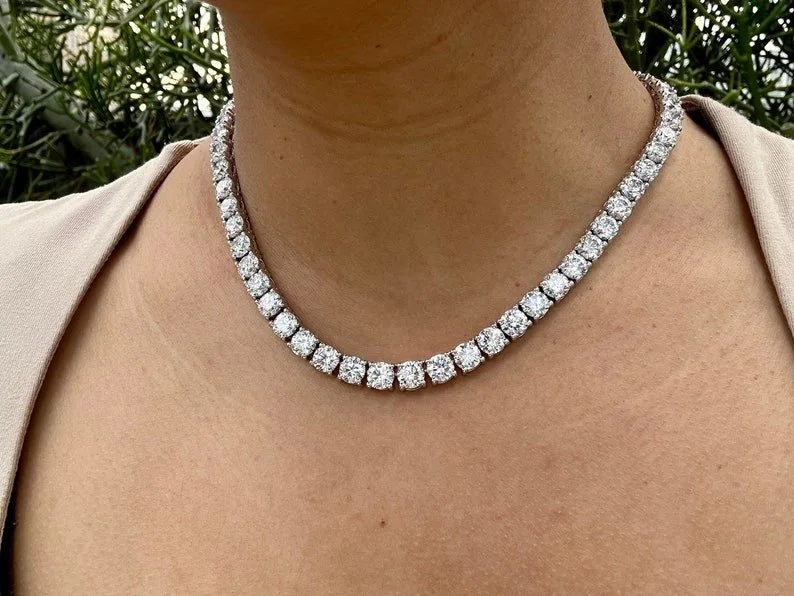 50 Carat Diamond Tennis Necklace — view 3