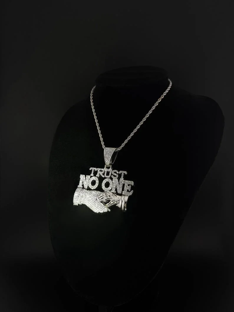Iced Out "Trust No One" Pendant — view 3